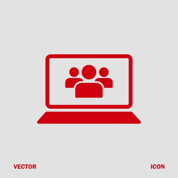 Icono del ordenador portátil, vector — Vector de stock