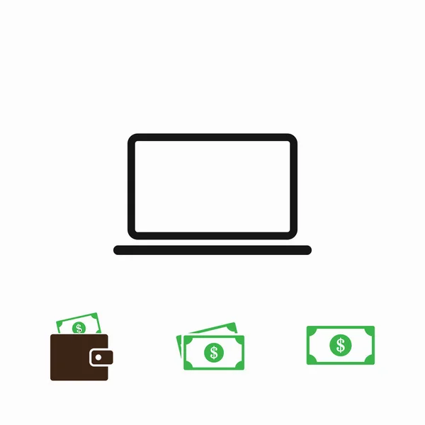 Ikona laptopa, wektor — Wektor stockowy