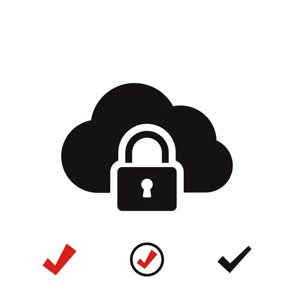 Pictogram van een hangslot wolk — Stockvector