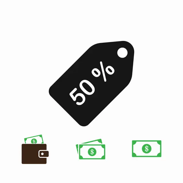 50% tag icon, vector — Stock Vector