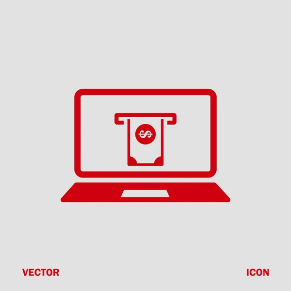 Icono del ordenador portátil, vector — Vector de stock