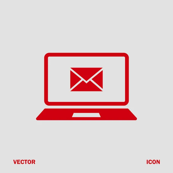 Icône ordinateur portable, vecteur — Image vectorielle