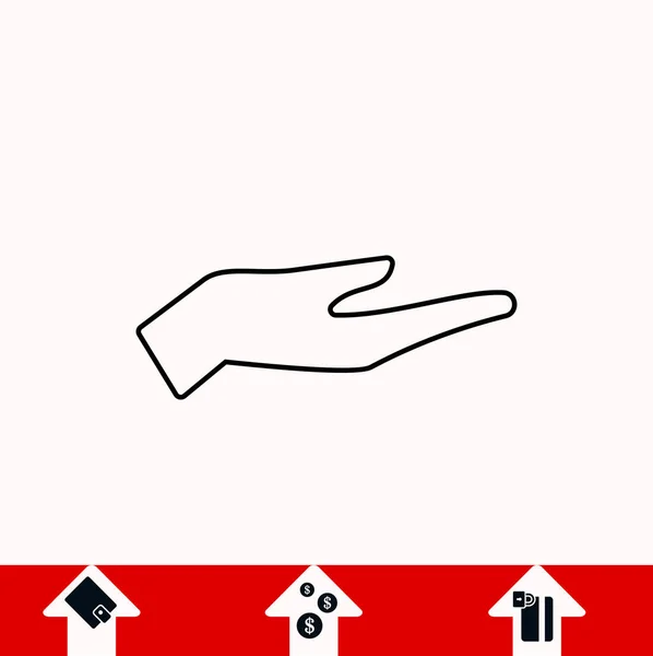 Icono de mano vector — Vector de stock