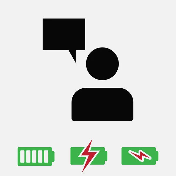 Hablando de la gente, el icono de chat — Archivo Imágenes Vectoriales
