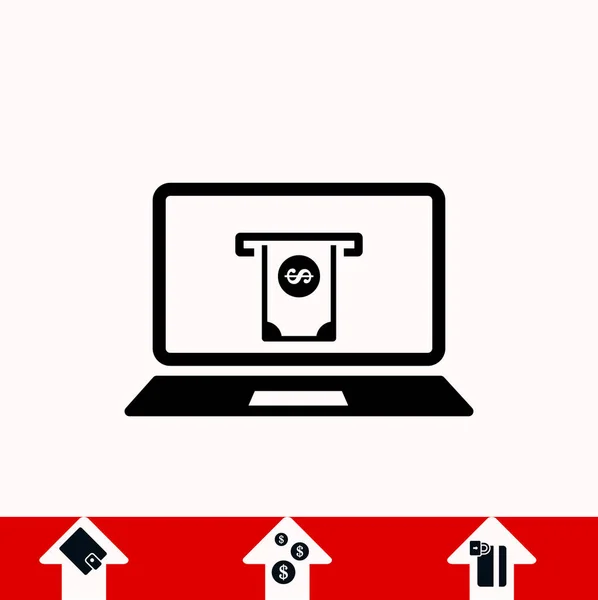 Icona del computer portatile, vettore — Vettoriale Stock