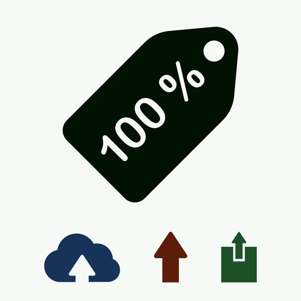 100% tag icon, vector — Stock Vector