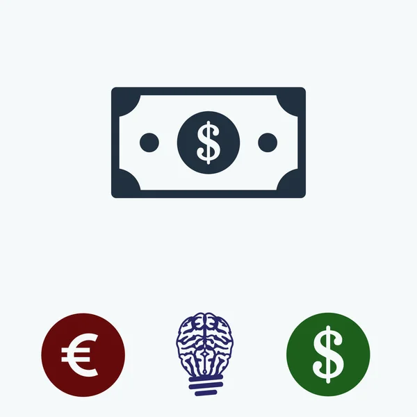 Icône d'argent, vecteur — Image vectorielle