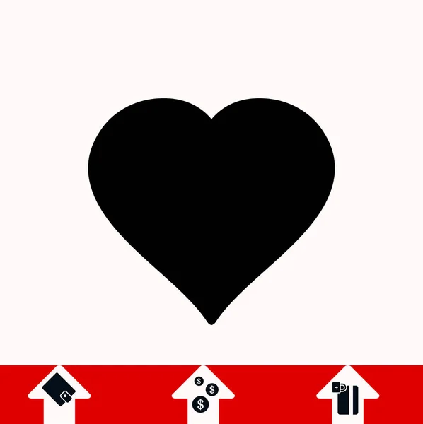 Icône de coeur, vecteur — Image vectorielle