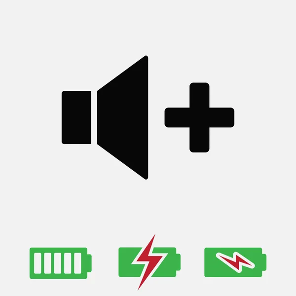 Verhoging Volume geluid luidsprekerpictogram — Stockvector