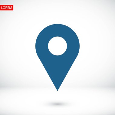 harita işaretçisi düz simgesi 