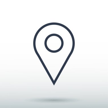 harita işaretçisi düz simgesi 