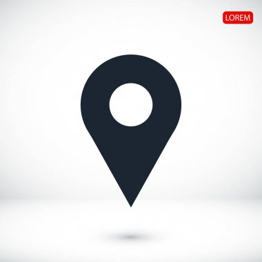 harita işaretçisi düz simgesi 