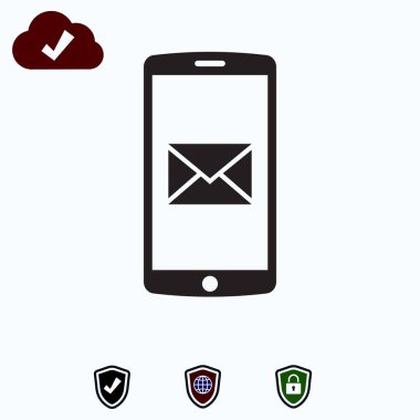 hareket eden smartphone simgesi, hisse senedi vektör çizim düz tasarım stili