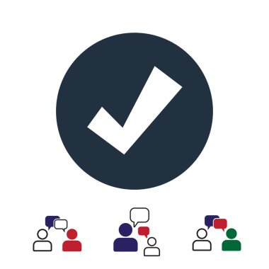 Simge, hisse senedi vektör çizim düz tasarım stili onaylamak