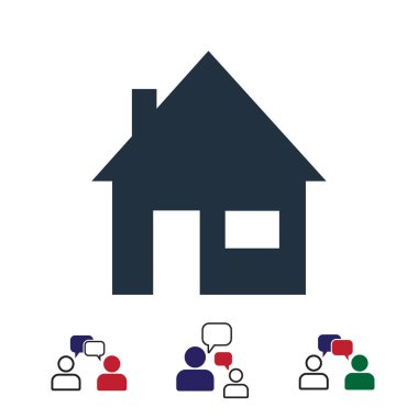 ev simgesini, hisse senedi vektör çizim düz tasarım stili