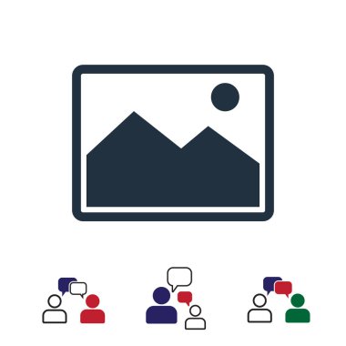 Resim simge vektör, hisse senedi vektör çizim düz tasarım stili