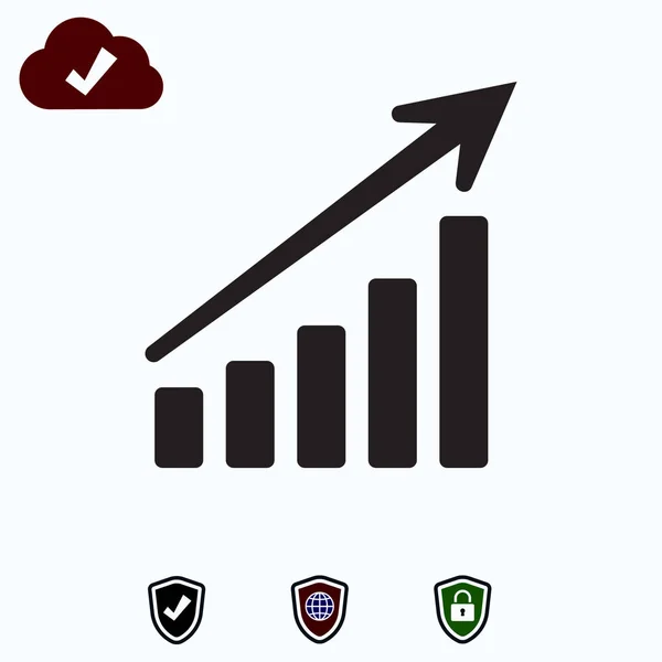 Infographic Grafik Simgesini Hisse Senedi Vektör Çizim Düz Tasarım Stili — Stok Vektör