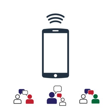 hareket eden smartphone simgesi, hisse senedi vektör çizim düz tasarım stili