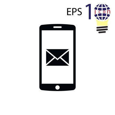 hareket eden smartphone simgesi, hisse senedi vektör çizim düz tasarım stili