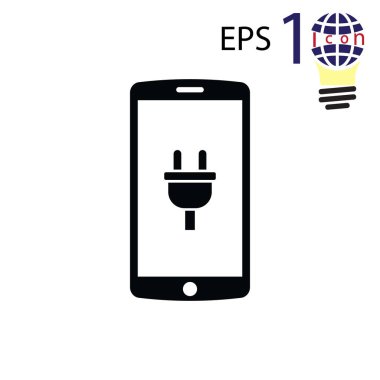 hareket eden smartphone simgesi, hisse senedi vektör çizim düz tasarım stili