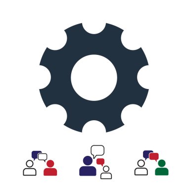 dişli simgesini, hisse senedi vektör çizim düz tasarım stili