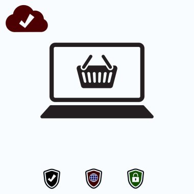 dizüstü bilgisayar kutsal kişilerin resmi, hisse senedi vektör çizim düz tasarım stili