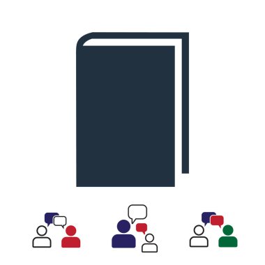 kitap simgesini, hisse senedi vektör çizim düz tasarım stili