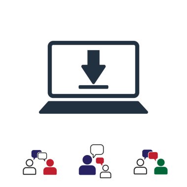 dizüstü bilgisayar kutsal kişilerin resmi, hisse senedi vektör çizim düz tasarım stili