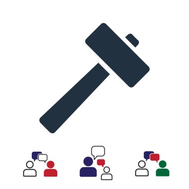 çekiç simgesi, hisse senedi vektör çizim düz tasarım stili