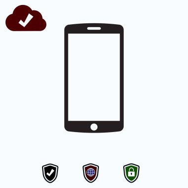 hareket eden smartphone simgesi, hisse senedi vektör çizim düz tasarım stili