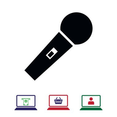 mikrofon simgesi, hisse senedi vektör çizim düz tasarım stili