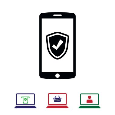 hareket eden smartphone simgesi, hisse senedi vektör çizim düz tasarım stili