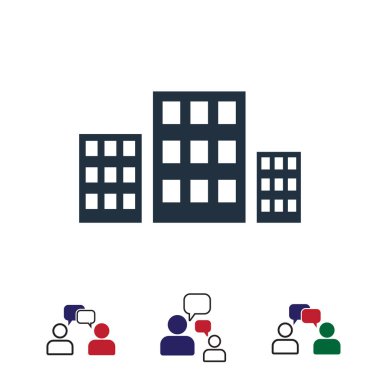 Şehir simgesi hisse senedi vektör çizim düz tasarım