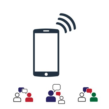 hareket eden smartphone simgesi, hisse senedi vektör çizim düz tasarım styl