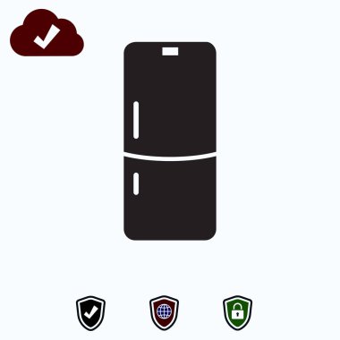 Buzdolabı vektör simgesi, hisse senedi vektör çizim düz tasarım stili