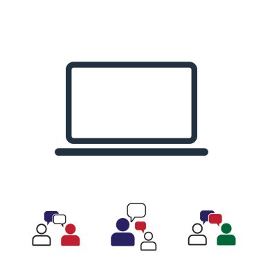 dizüstü bilgisayar kutsal kişilerin resmi, hisse senedi vektör çizim düz tasarım stili