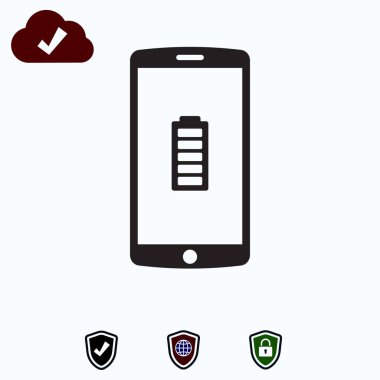 hareket eden smartphone simgesi, hisse senedi vektör çizim düz tasarım stili