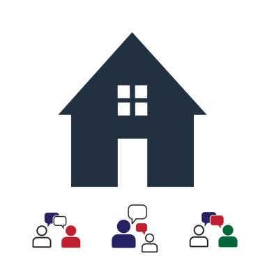 ev simgesini, hisse senedi vektör çizim düz tasarım stili