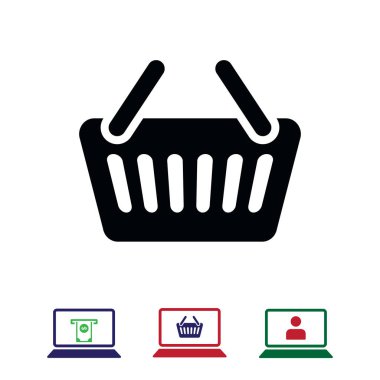 sepet simgesi, hisse senedi vektör çizim düz tasarım stili