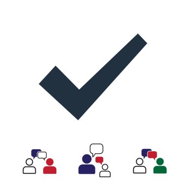 simgeler, hisse senedi vektör çizim düz tasarım stili onaylamak