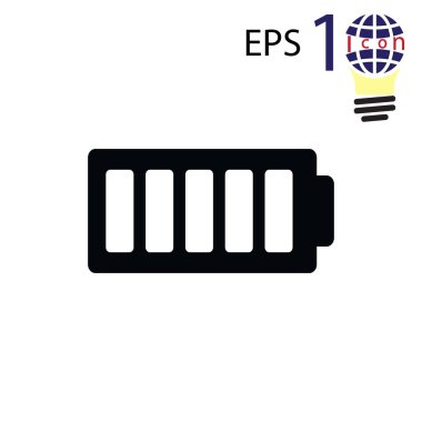 Pil yük simgesi, hisse senedi vektör çizim düz tasarım stili