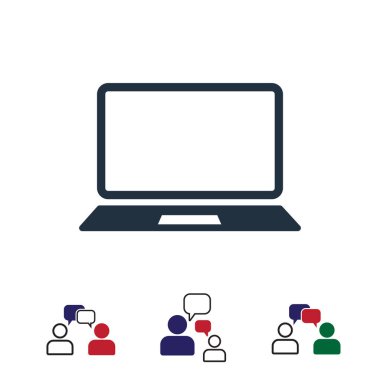 dizüstü bilgisayar kutsal kişilerin resmi, hisse senedi vektör çizim düz tasarım stili