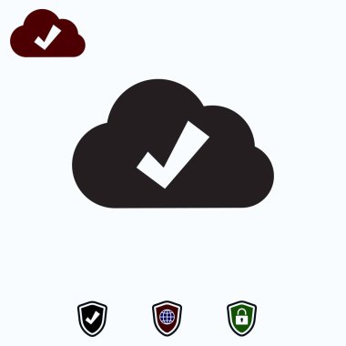 bulut simge vektör, hisse senedi vektör çizim düz tasarım stili