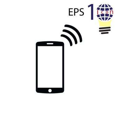 hareket eden smartphone simgesi, hisse senedi vektör çizim düz tasarım styl