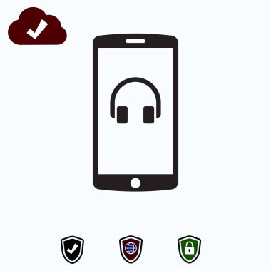 hareket eden smartphone simgesi, hisse senedi vektör çizim düz tasarım stili