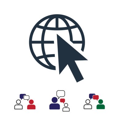 Web simgesi, hisse senedi vektör çizim düz tasarımı