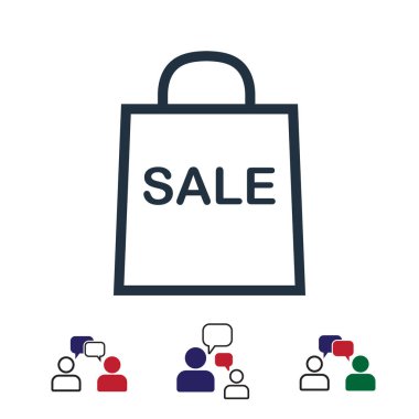 çanta simgesi, hisse senedi vektör çizim düz tasarım stili