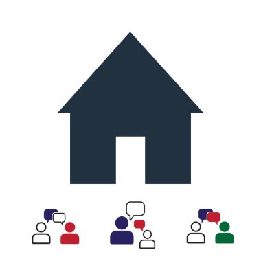 ev simgesini, hisse senedi vektör çizim düz tasarım stili