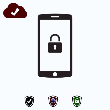 hareket eden smartphone simgesi, hisse senedi vektör çizim düz tasarım stili