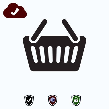 sepet simgesi, hisse senedi vektör çizim düz tasarım stili